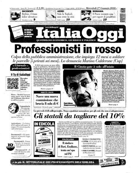 Italia oggi : quotidiano di economia finanza e politica